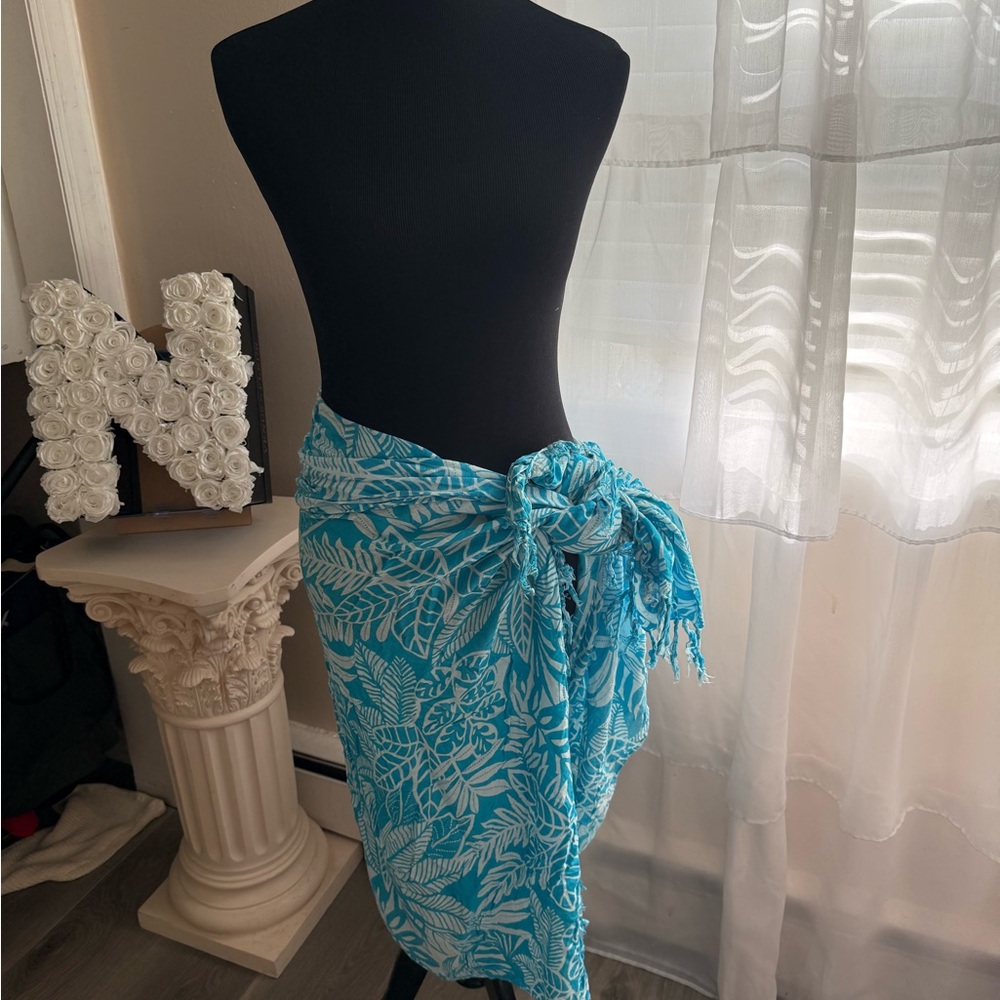 Tropical Blue Sarong Wrap